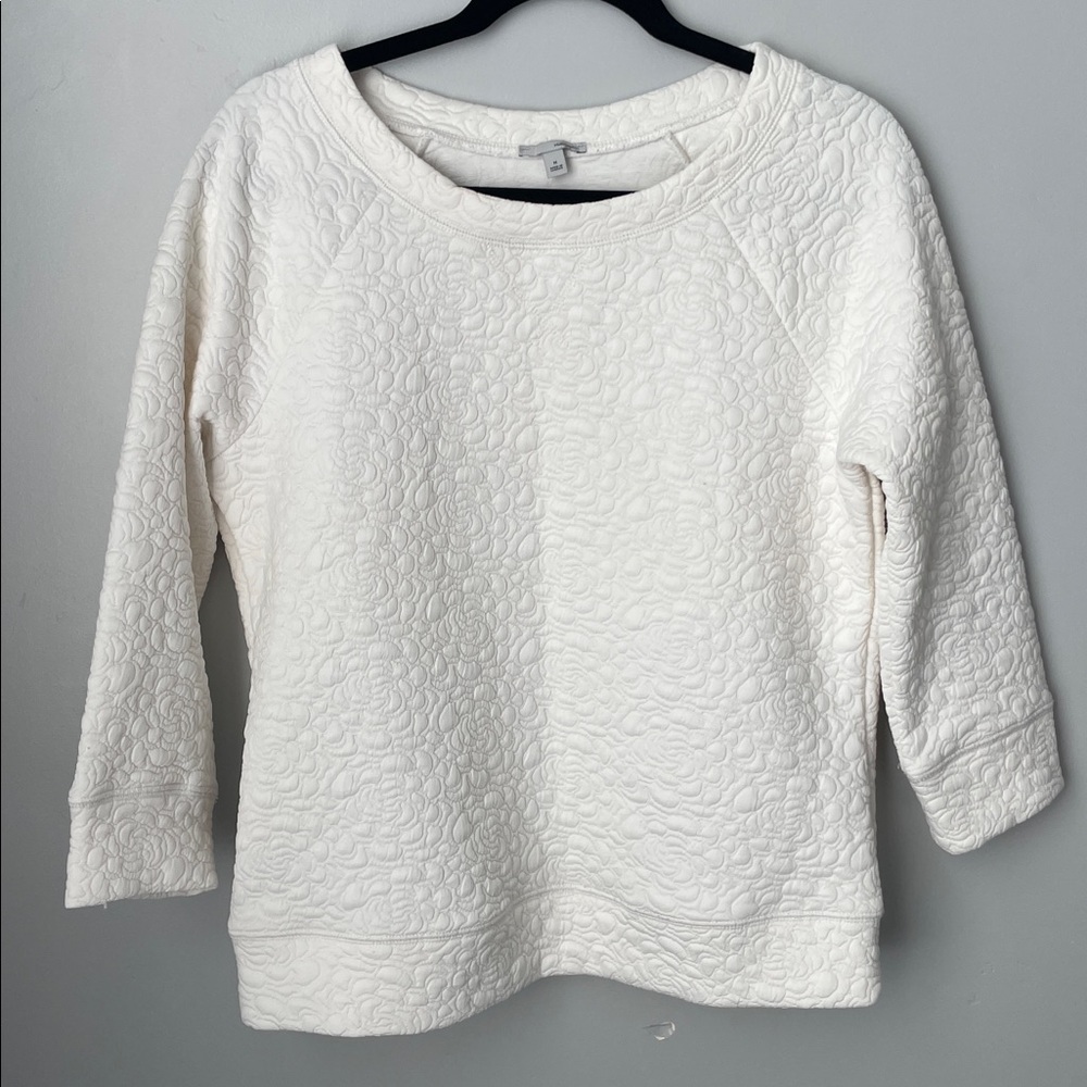 White Textured Sweatshirt